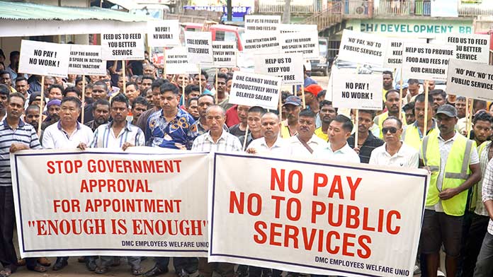DMC staff protest non-payment of salary
