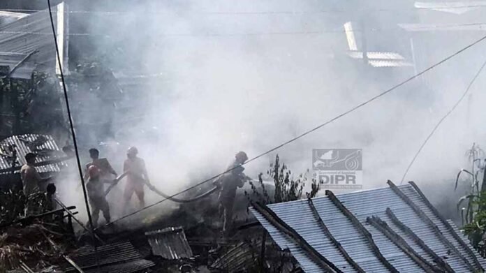 Fire destroys nine