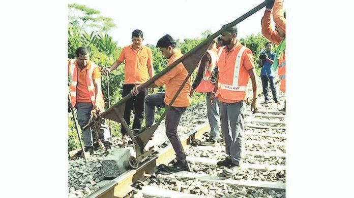 IED blast on railway track