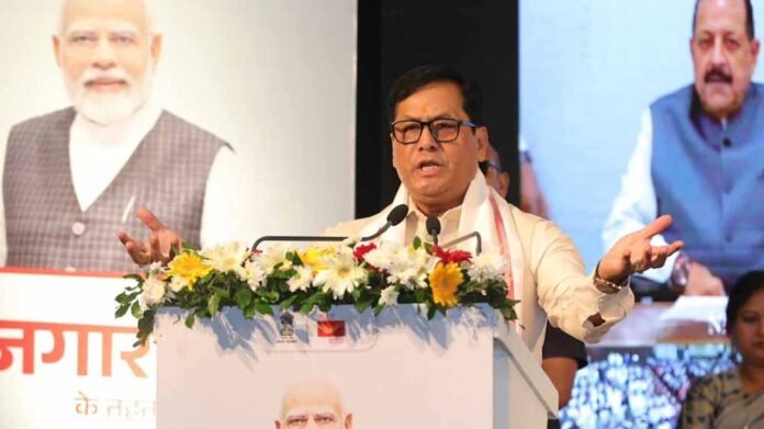 Sarbananda Sonowal distributes