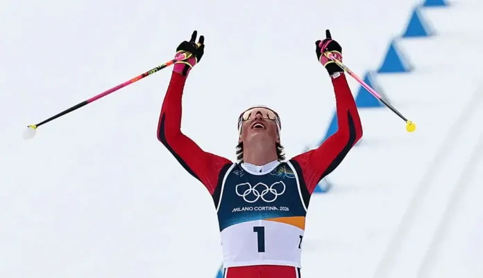 Klaebo becomes 1st athlete to win 6 golds at a Winter Games as Norway sweeps 50km mass start
