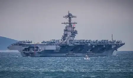 US Aircraft Carrier Gerald R. Ford Exits Middle East