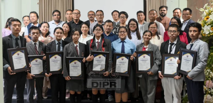 Officials and awardees during the felicitation service held at the Directorate of School Education, Kohima._result