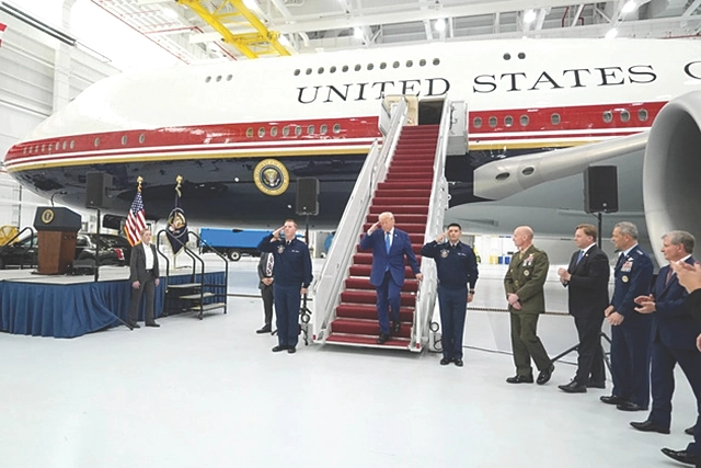 Trump unveils new Air Force One, a converted Qatari jet