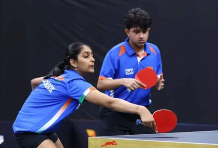 Medal assured for mixed doubles pair of Abhinandh and Bhowmick at Asian Youth TT_result